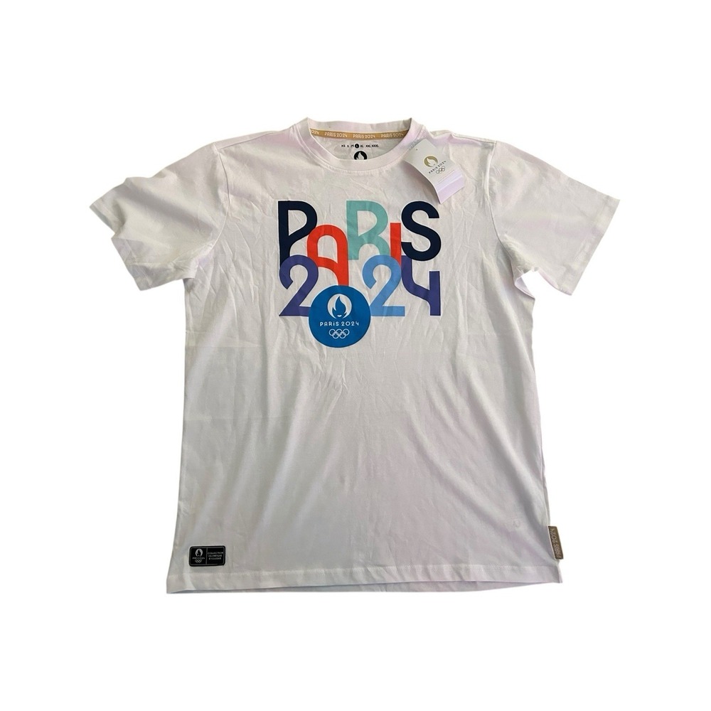 Official‎ Paris 2024 Olympics Letter Logo T-Shirt Size L NWT
